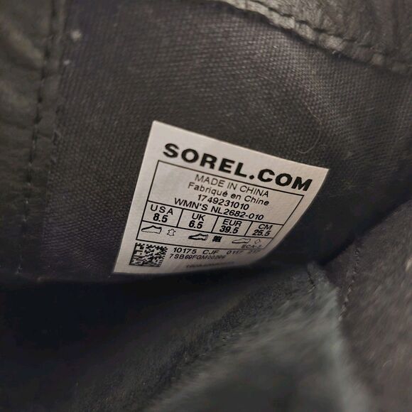 Sorel Black Leather Boots Womens 8.5 Farah Tassel Ties Ankle Booties Suede Boho - Picture 13 of 13